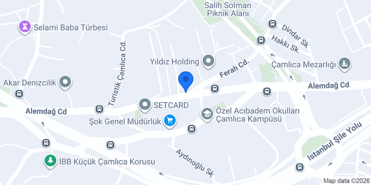 Türkiye Finans Çamlıca Şubesi konumu