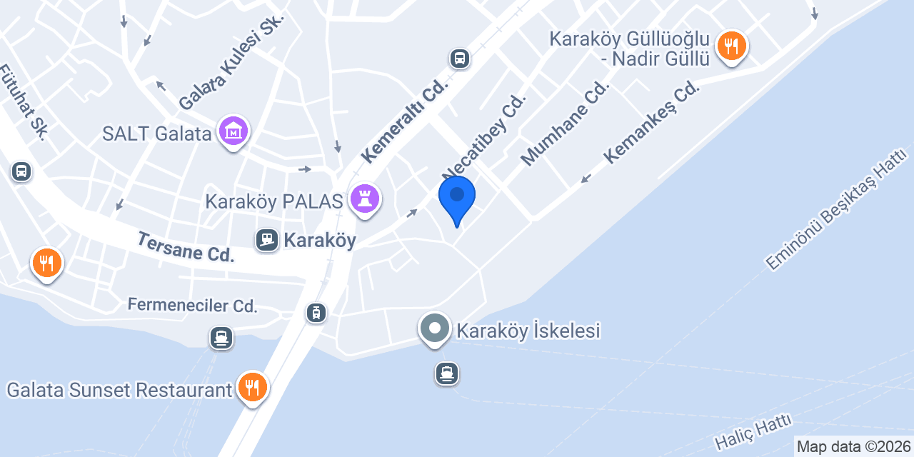 Faruk Güllüoğlu Karaköy konumu