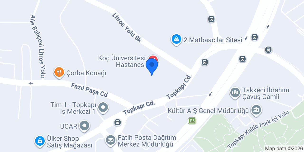 Yapı Kredi - Koç Üniversitesi Hastanesi Şubesi konumu