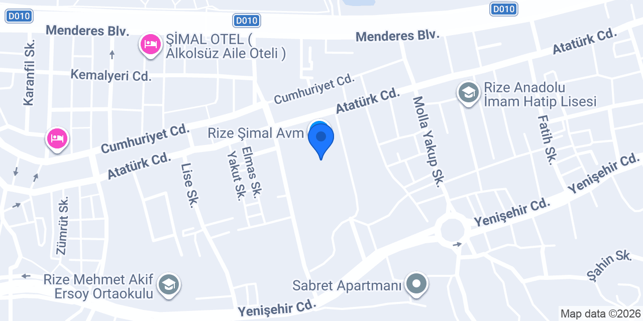 Atmaca SM Şimal AVM konumu