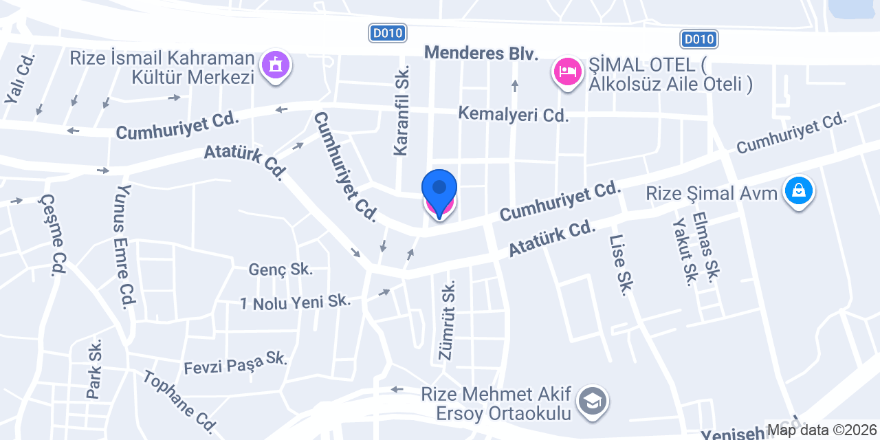 Aras Kargo Rize Şubesi konumu
