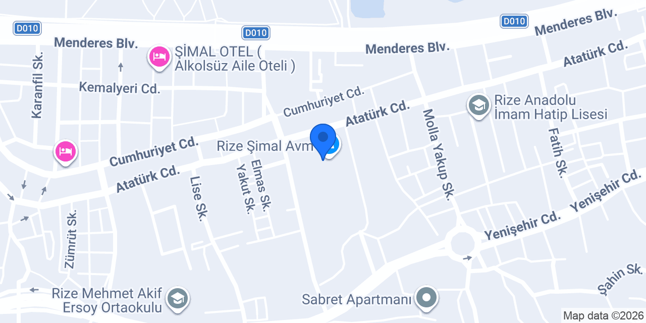 Lescon Rize Şimal AVM konumu