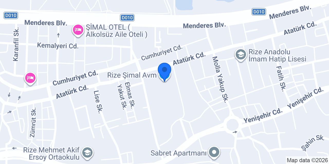 Rize Şimal Avm konumu