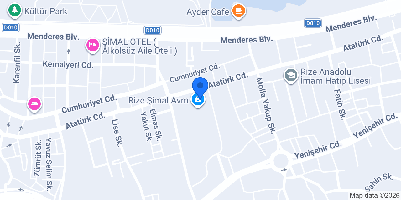 Şimal AVM Müftü Taksi konumu