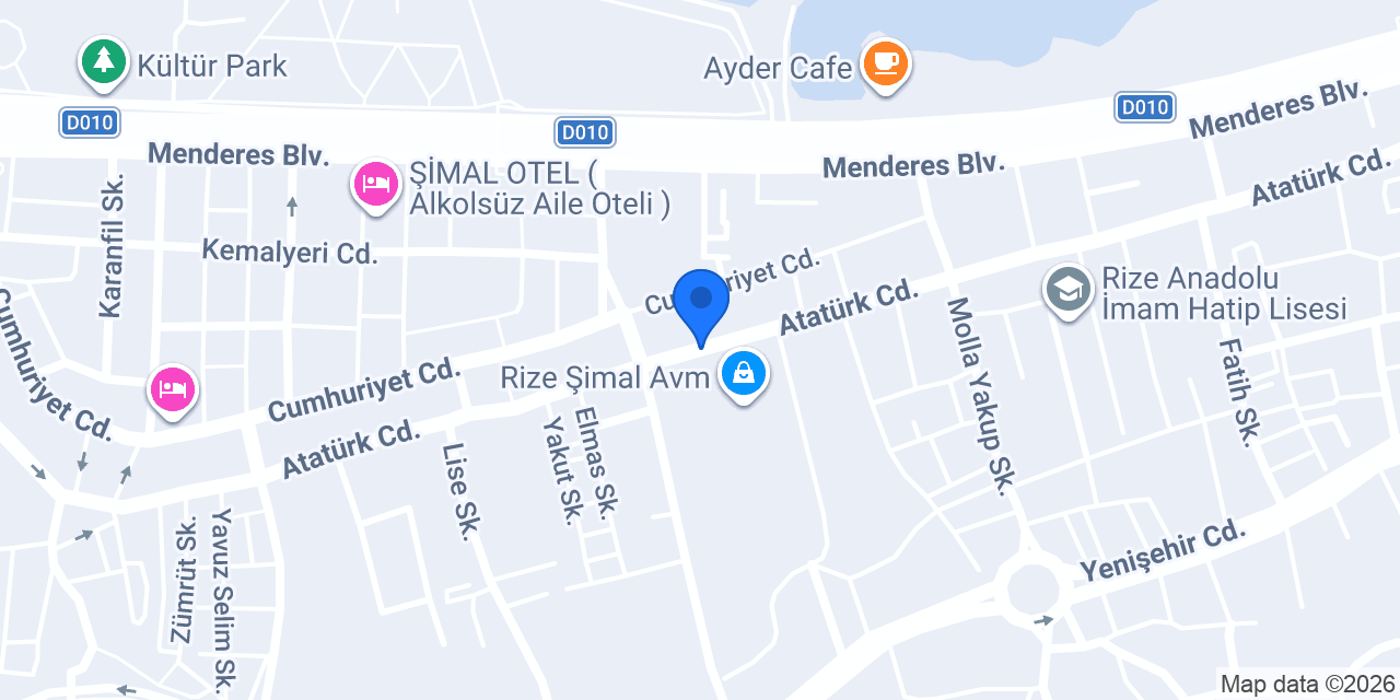 Rize CineGalaxy Sinemaları konumu