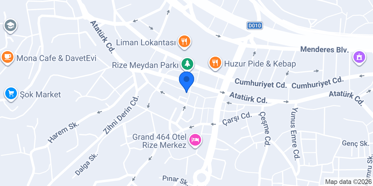 Civil- Rize Merkez konumu