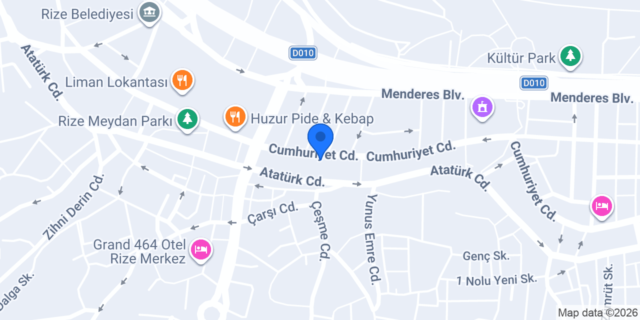 Terzi Yaşar Rize konumu