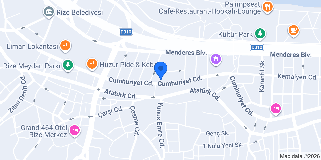 HATAY DÖNER RİZE konumu