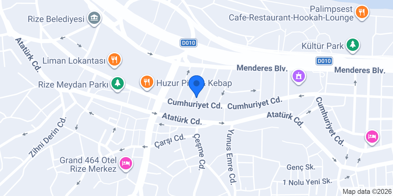 DenizBank Rize Şubesi konumu