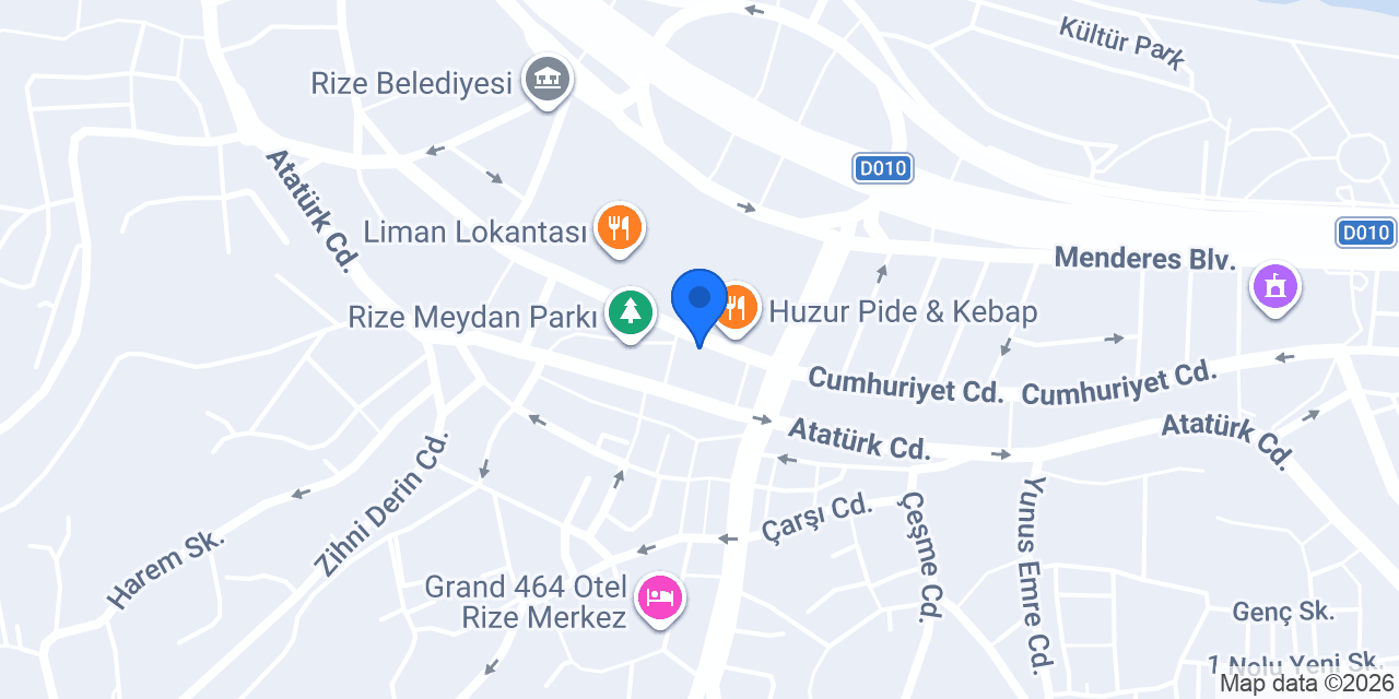 Türkiye Finans Rize Şubesi konumu
