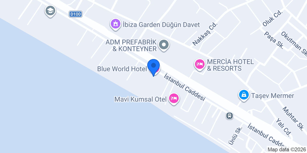 Blue World Hotel konumu