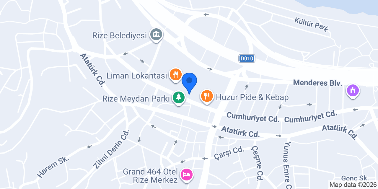 Çikolata Evim Rize konumu