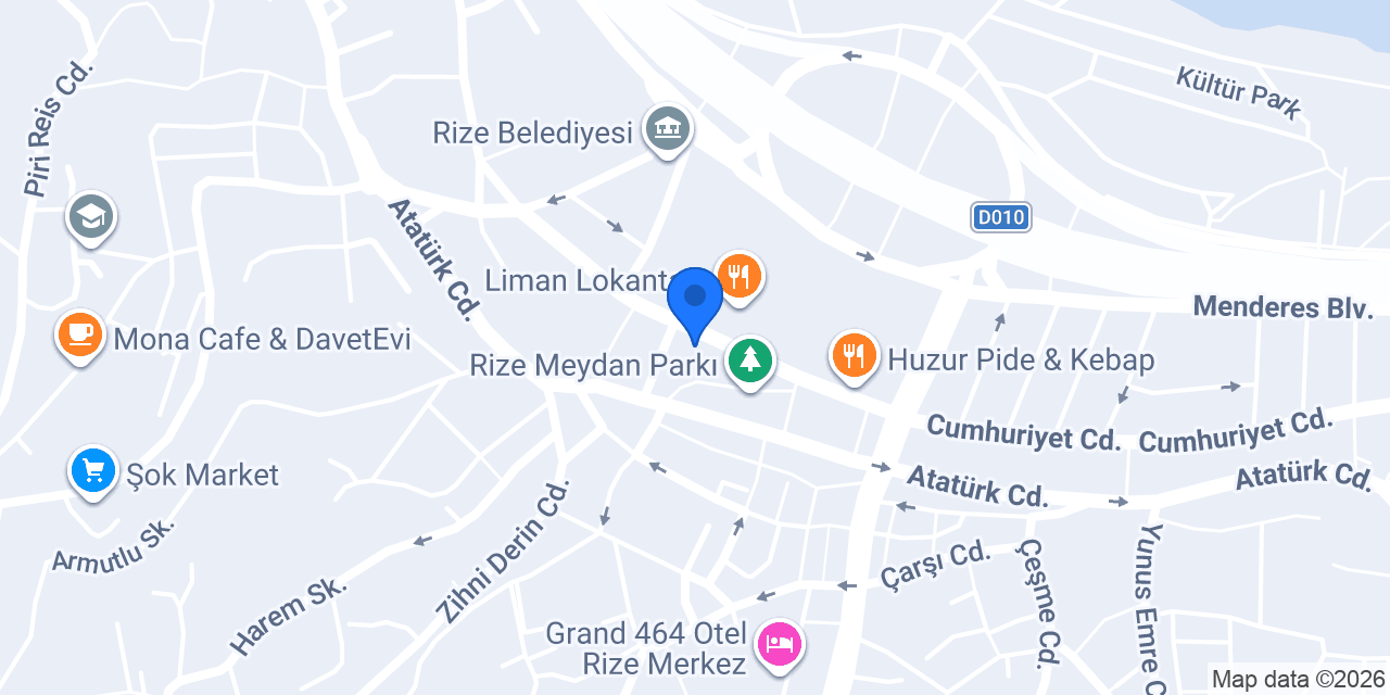 Rize Kan Alma Birimi konumu