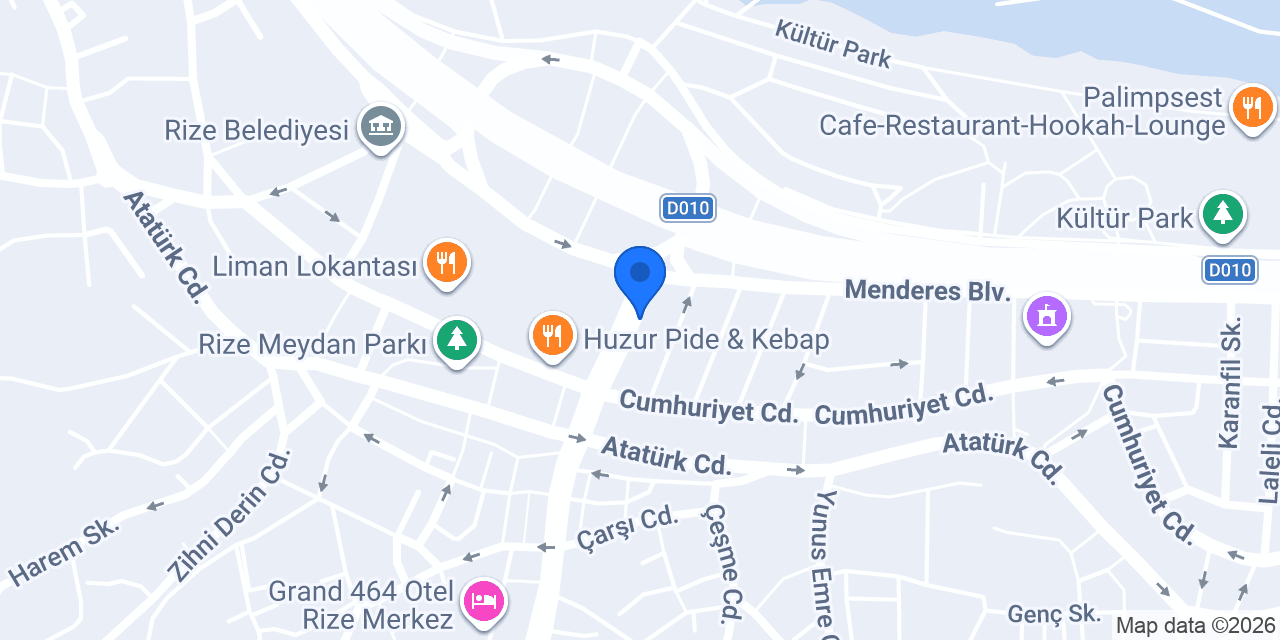 TEB Rize Şubesi konumu