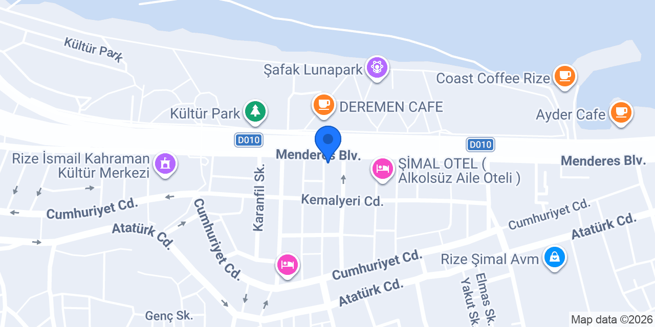 Hotel Milano Rize konumu