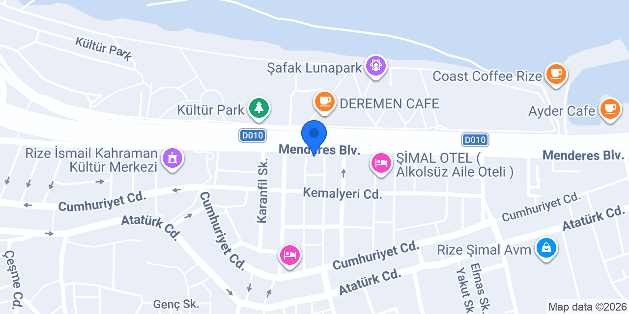 Rize Diyetisyen Merkezi konumu