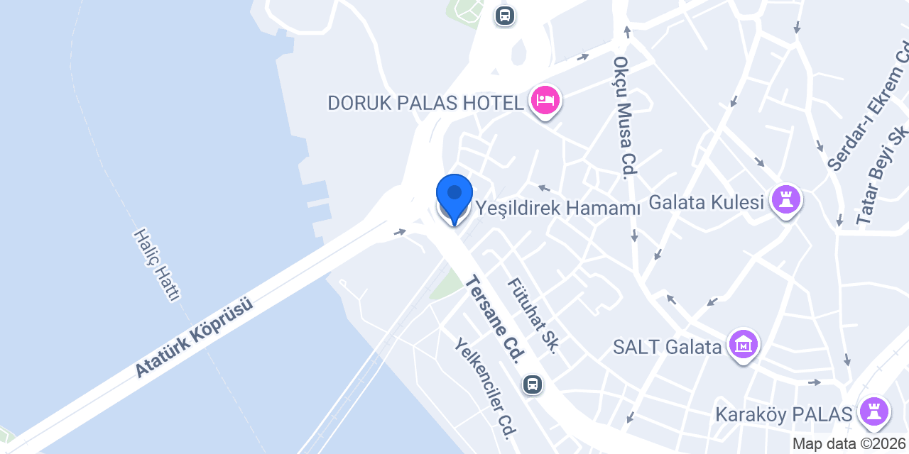 Yeşildirek Hamamı konumu