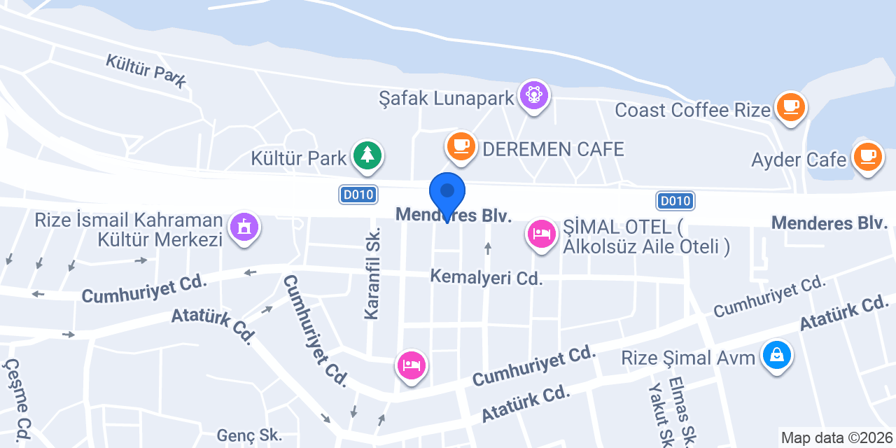 Rize Psikoloji Merkezi konumu