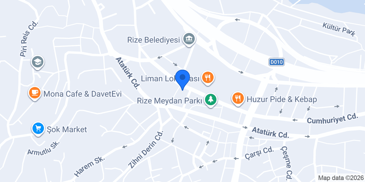 Rize Avukat Miraç YILMAZ konumu