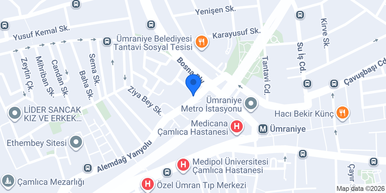 Çengelköy Börekçisi Çamlıca Şubesi konumu