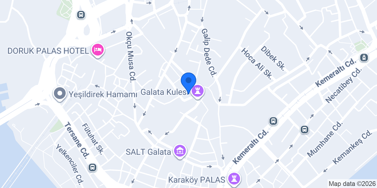 Sensus Galata Şarap Butiği konumu