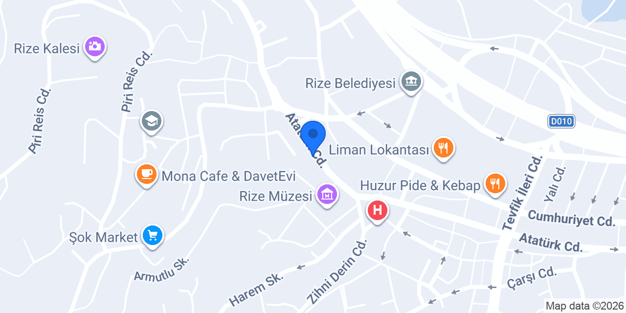 Rize Hukuk Bürosu konumu