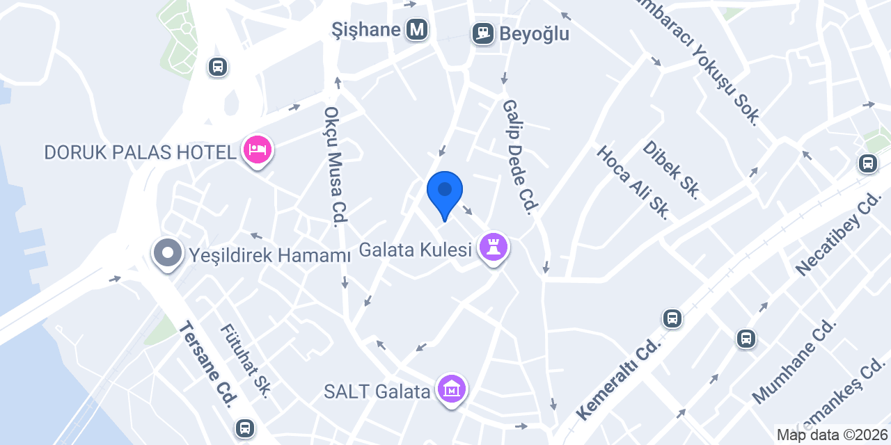 Galata'da Restoran konumu