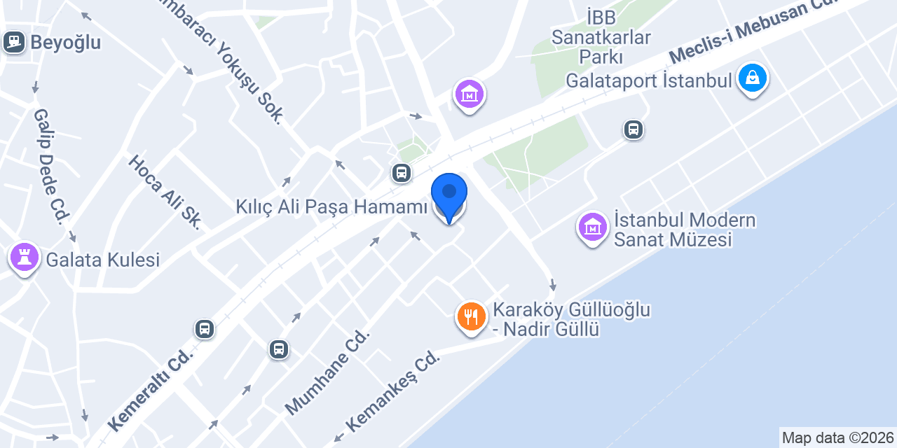 Kılıç Ali Paşa Hamamı konumu