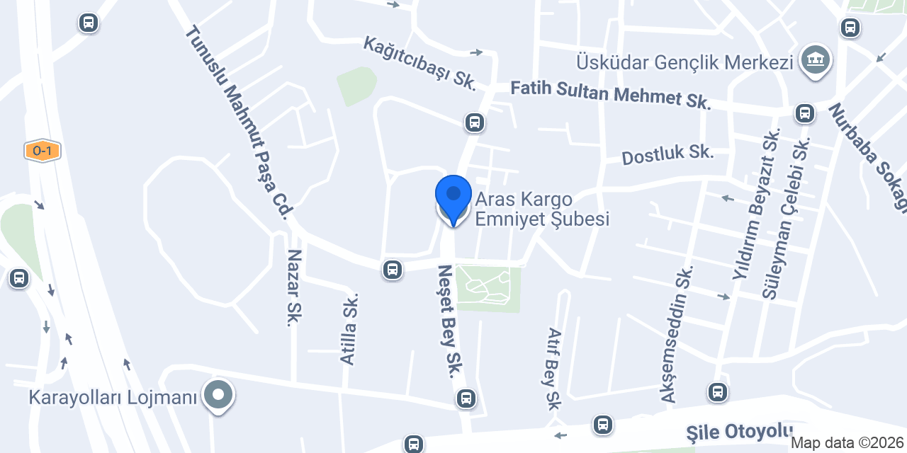 Aras Kargo Emniyet Şubesi konumu
