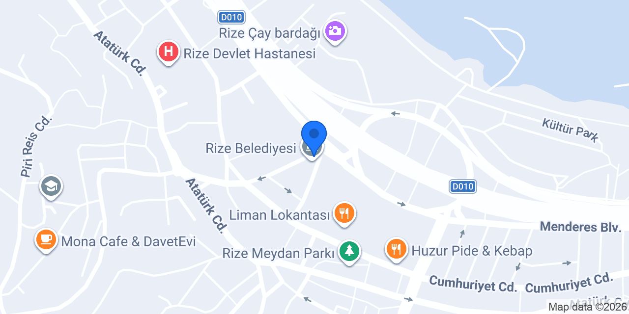 Hisar Turizm Rize Şubesi konumu