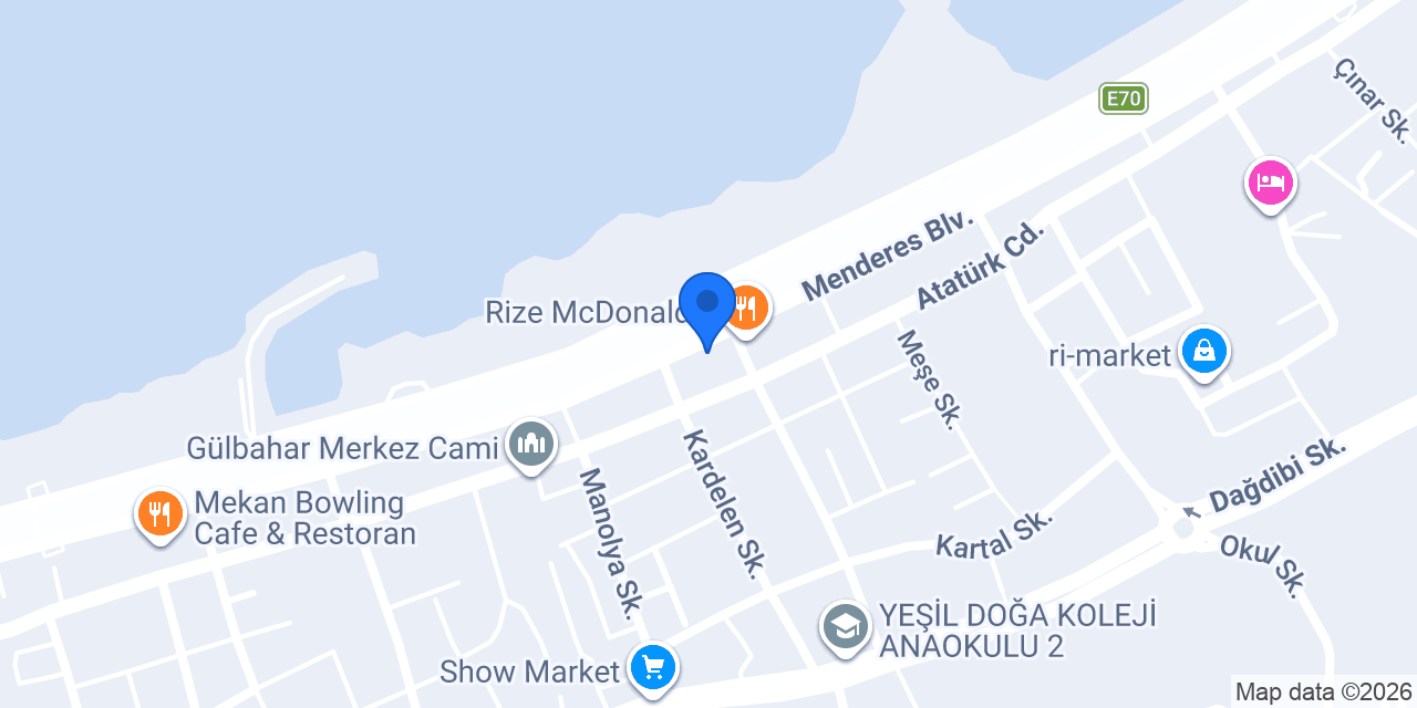 Crakers Pizza Rize Şubesi konumu