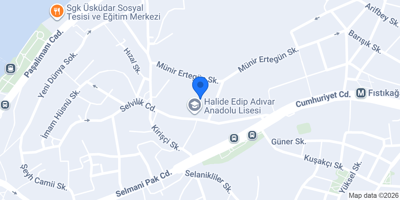 Halide Edip Adıvar Anadolu Lisesi konumu