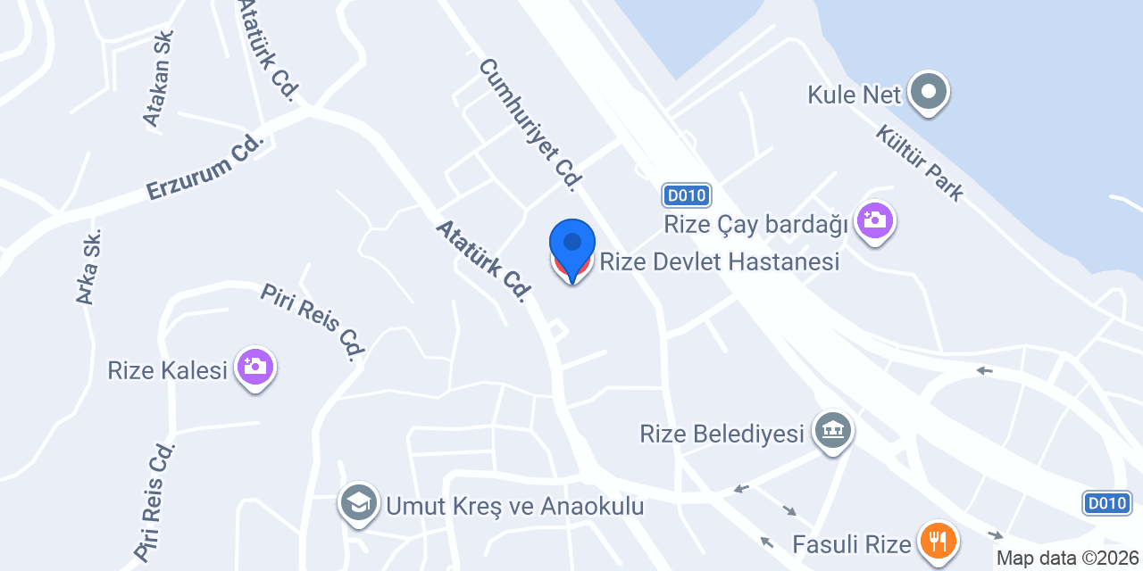 Rize Devlet Hastanesi konumu