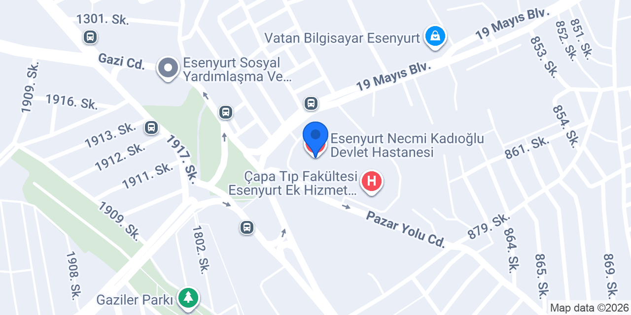 Esenyurt Necmi Kadıoğlu Devlet Hastanesi konumu