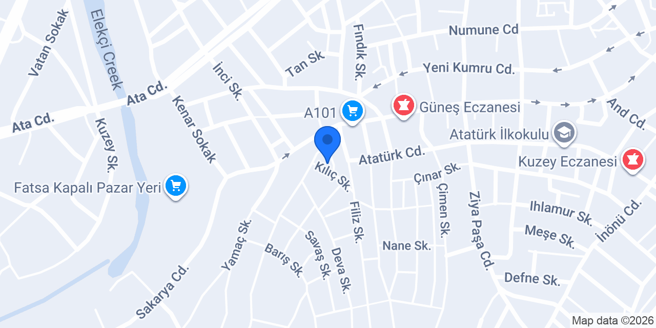 Fatsa çelik çatı ve izolasyon konumu