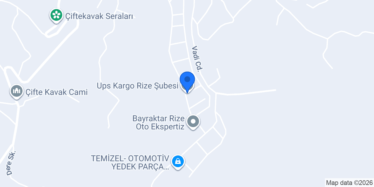 Ups Kargo Rize Şubesi konumu
