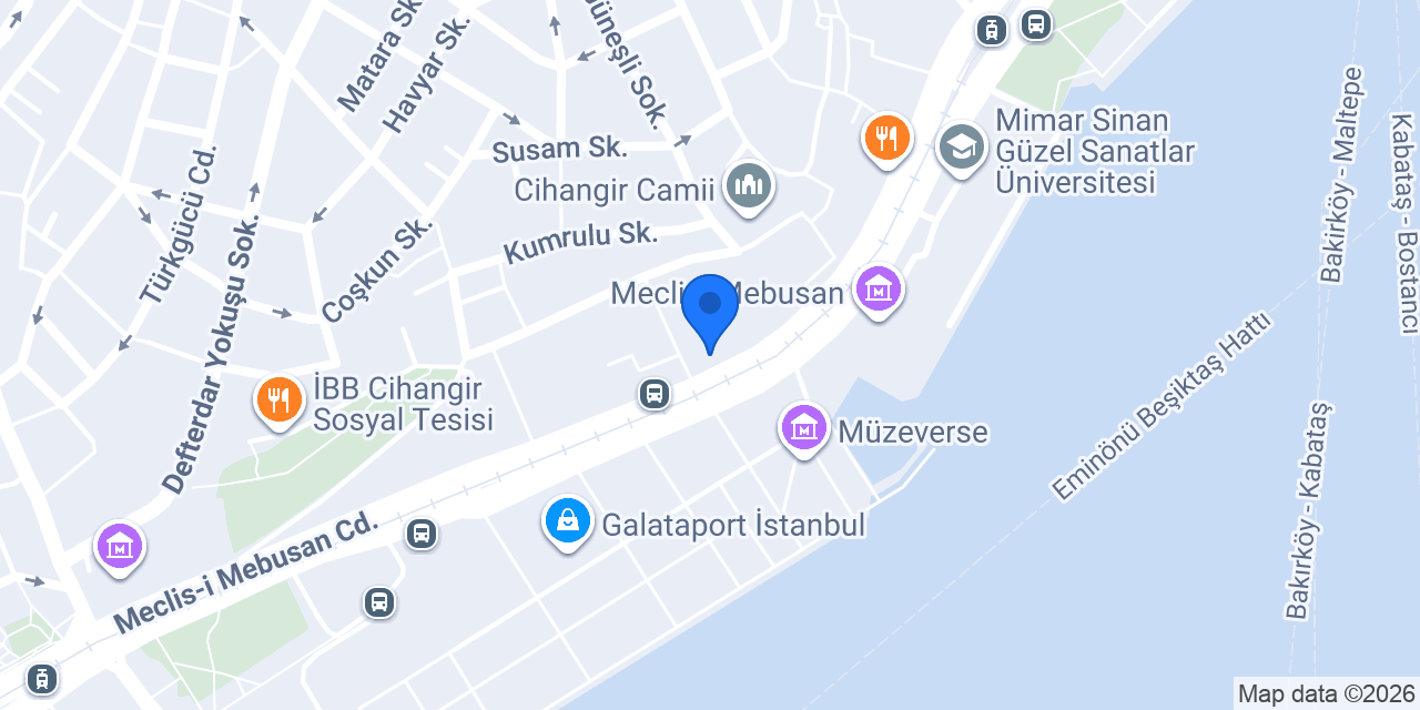 Pizzabulls Beyoğlu - Kabataş konumu