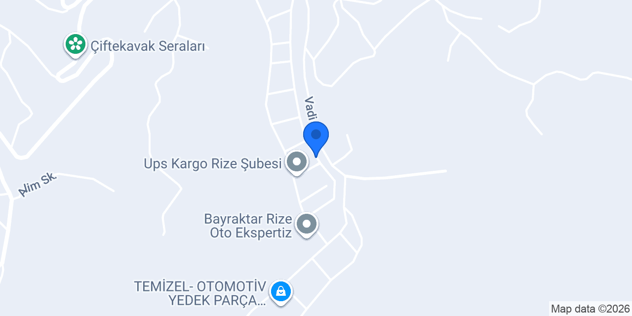Chery Yedek Parça Rize konumu