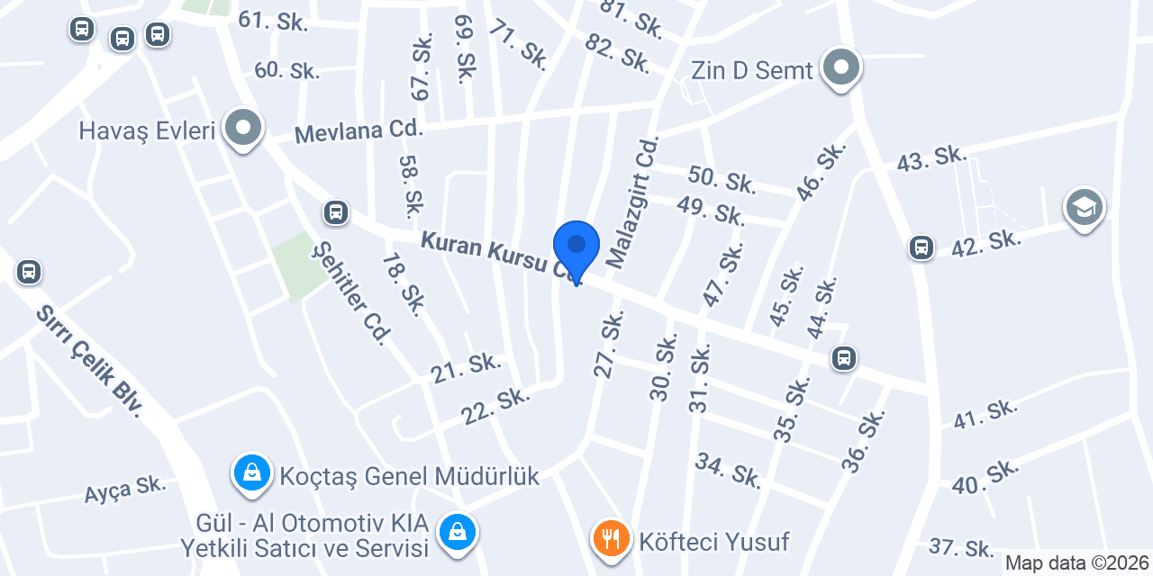 Gözde Duşakabin konumu