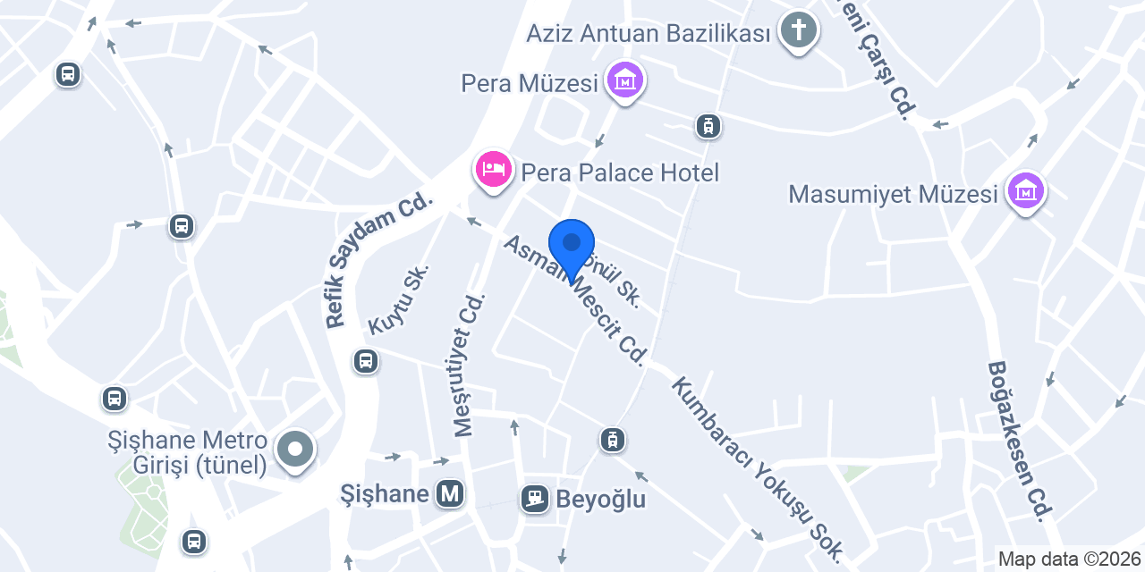 Asmali Saki Meyhanesi konumu