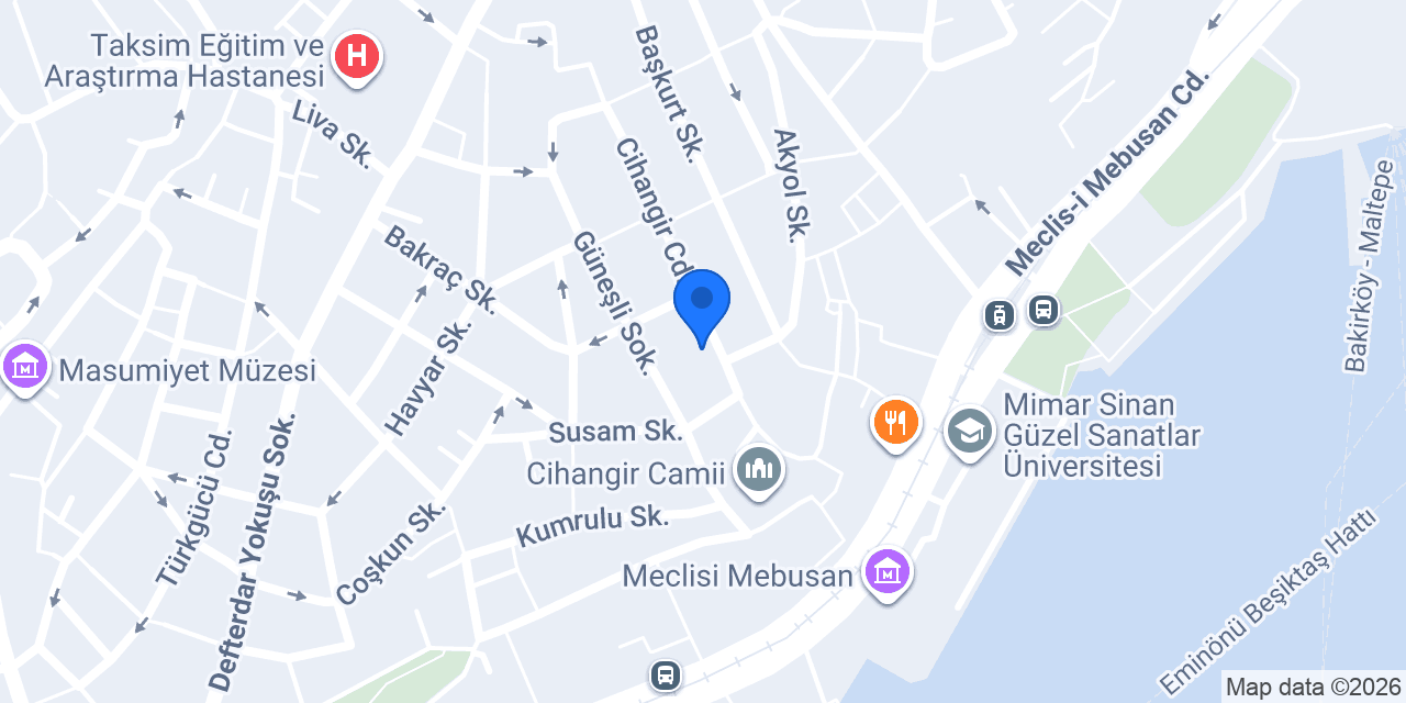 Jash İstanbul Cihangir konumu