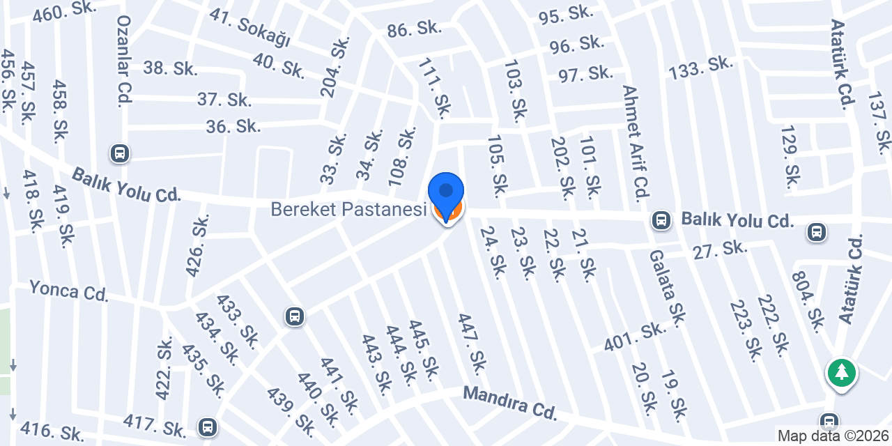 Bereket Pastanesi konumu