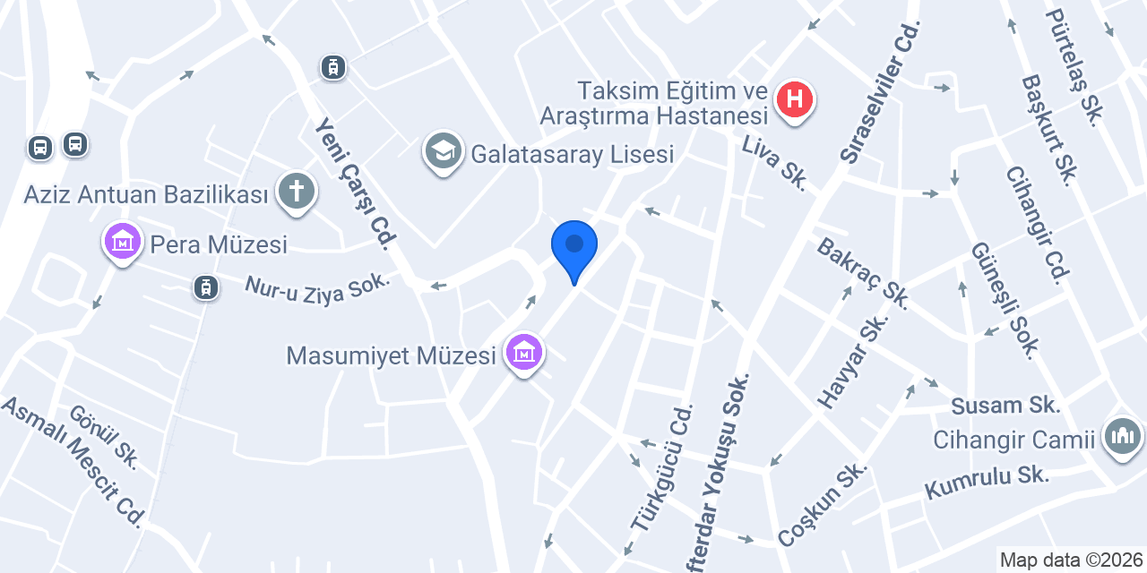 Çukurcuma Hamamı 1831 konumu