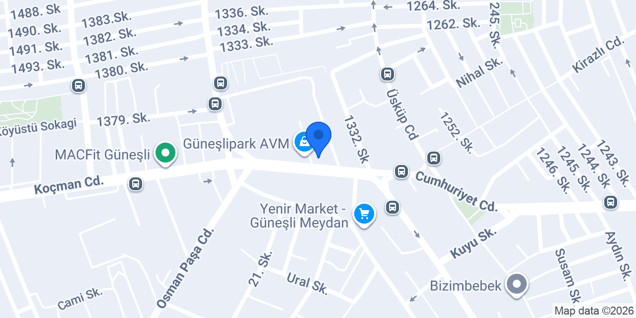 Vakıf Katılım Güneşli Şubesi konumu