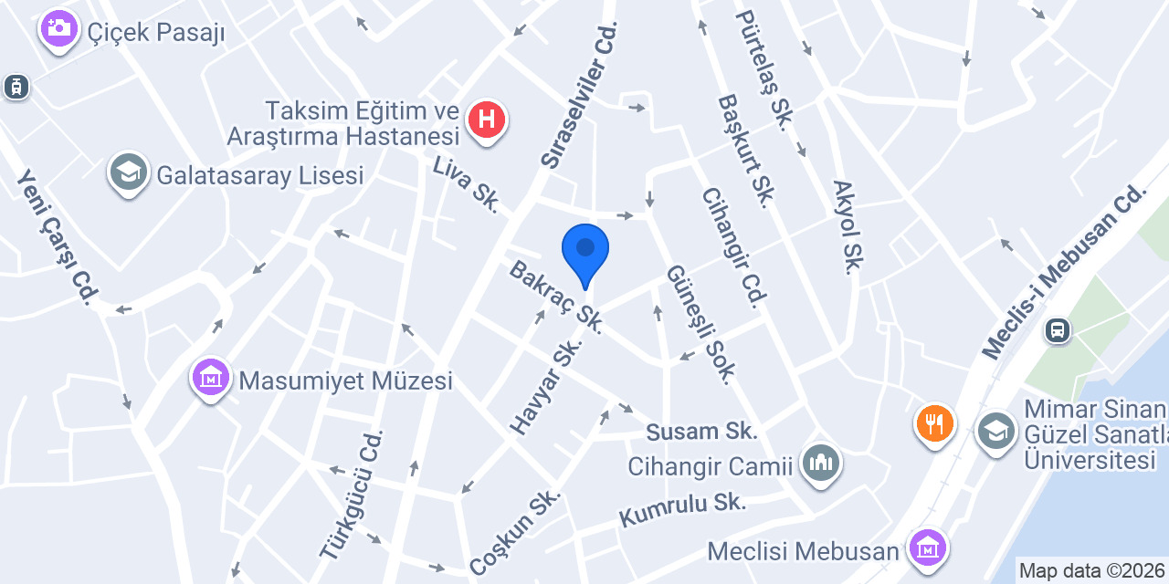 Pera Kasap Cihangir Beyoğlu Taksim konumu