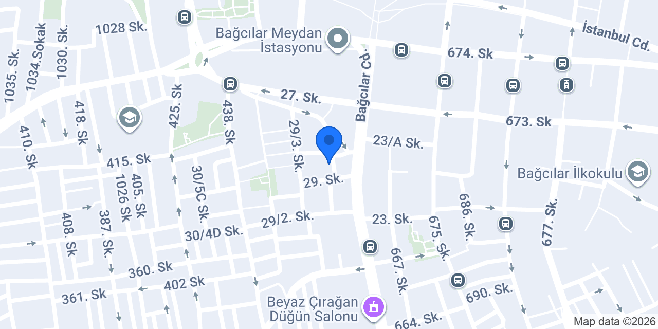 Bağcılar Alan Sürücü Kursu konumu