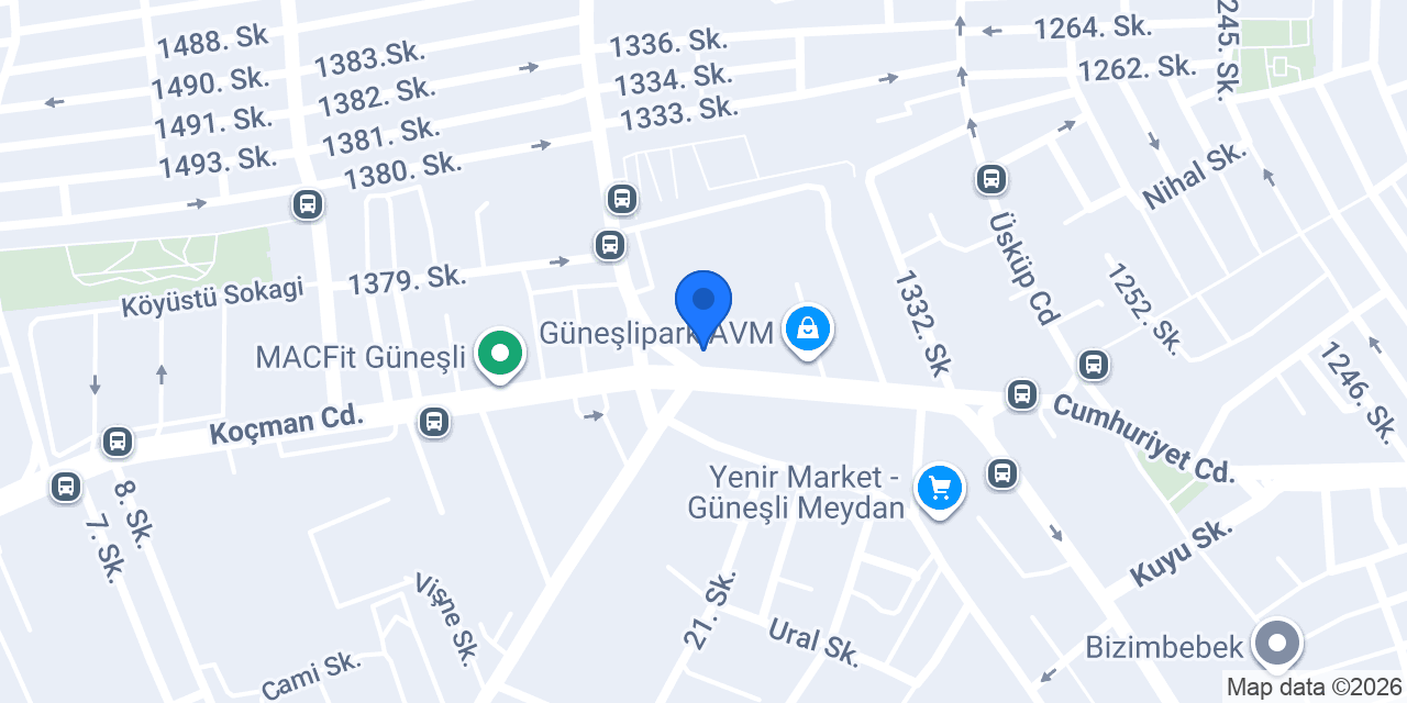Garanti BBVA Güneşli Şubesi konumu