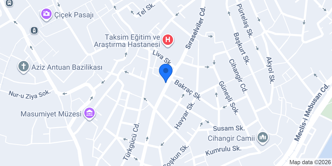 Garanti BBVA Cihangir Şubesi konumu