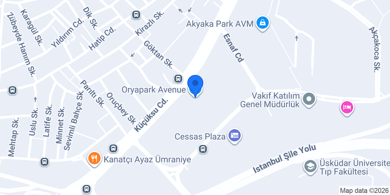 Oryapark Avenue konumu