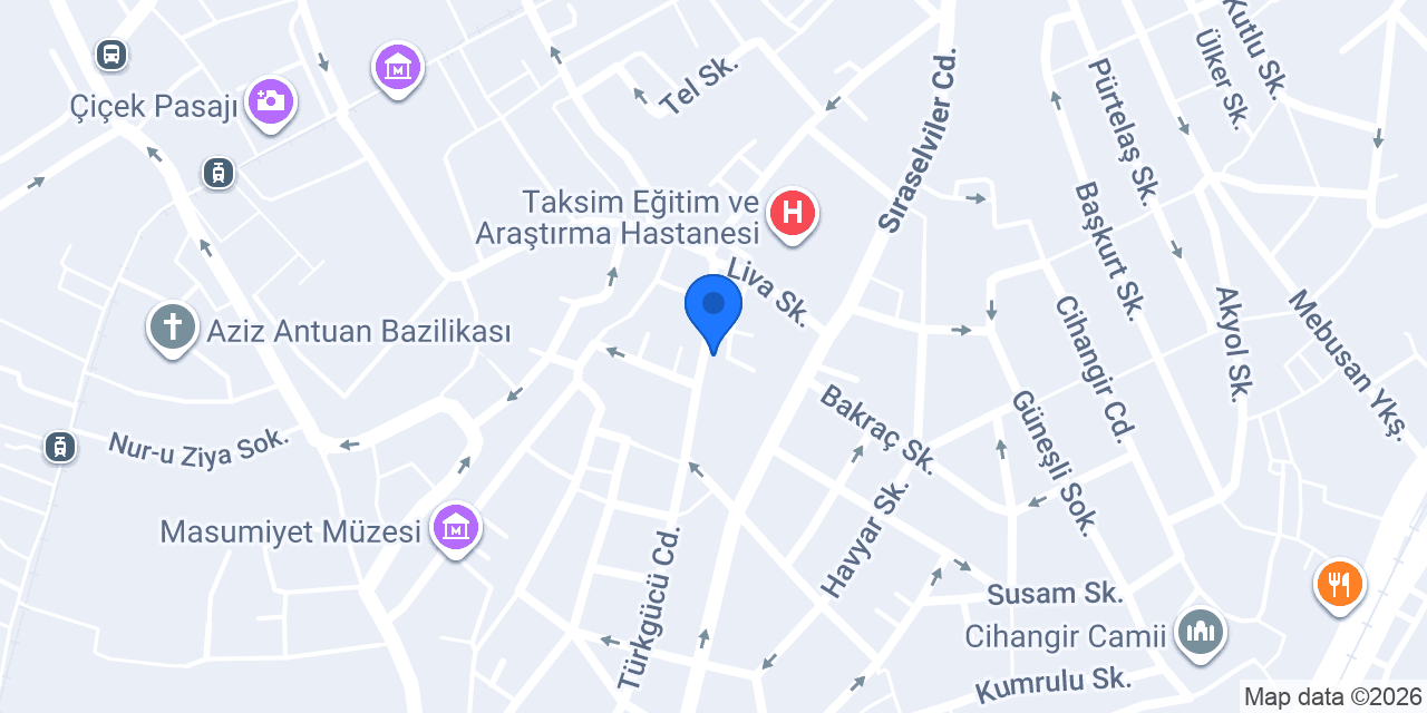 Cihangir tostçusu (Barış büfe) konumu